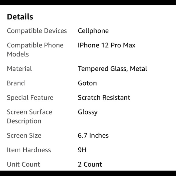 NWT~iPhone 12 Pro Max Glitter Camera lens protector. 2 per box. - Picture 9 of 9